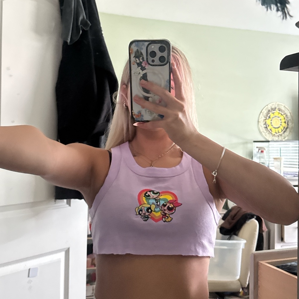Cartoon Network Lilac Tank Top with Cartoon Characters